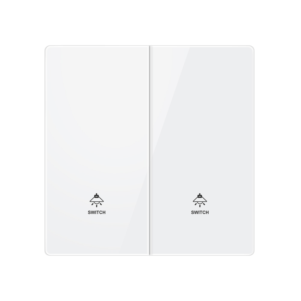 Tempered Glass Switch-YTG 2 Gang 1 Way switch-White